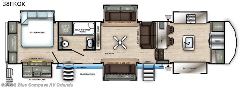 2021 Forest River Sierra 38FKOK - Used Fifth Wheel For Sale by Blue Compass RV Orlando in Casselberry, Florida features Slideout