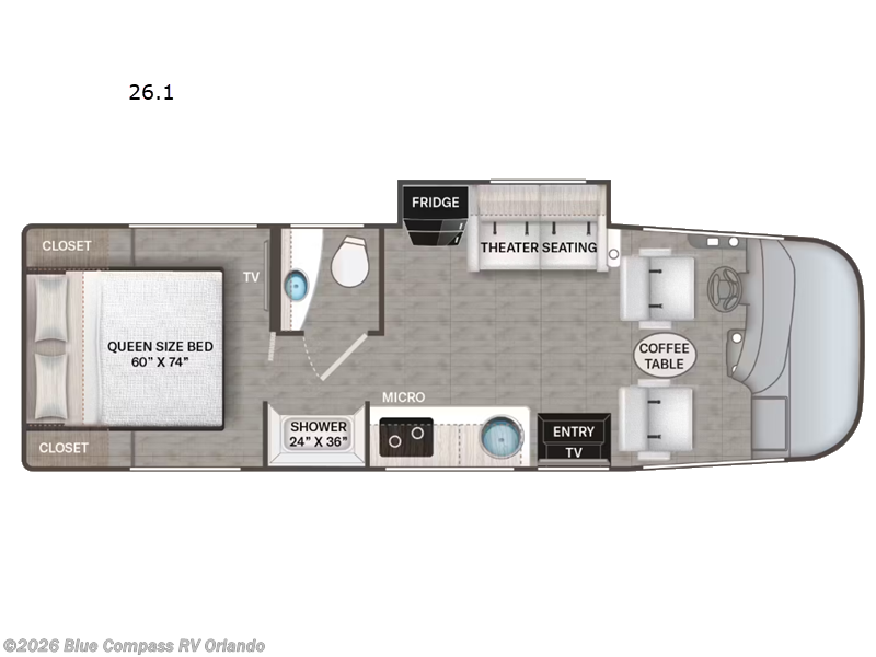 2026 Thor Motor Coach Axis 26.1 - New Class A For Sale by Blue Compass RV Orlando in Casselberry, Florida features Slideout