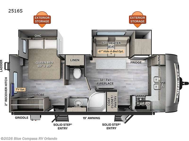 2024 Forest River Rockwood Mini Lite 2516S - Used Travel Trailer For Sale by Blue Compass RV Orlando in Casselberry, Florida features Slideout