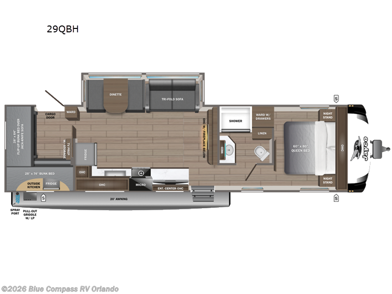 2027 Jayco Jay Feather 29QBH - New Travel Trailer For Sale by Blue Compass RV Orlando in Casselberry, Florida features Slideout