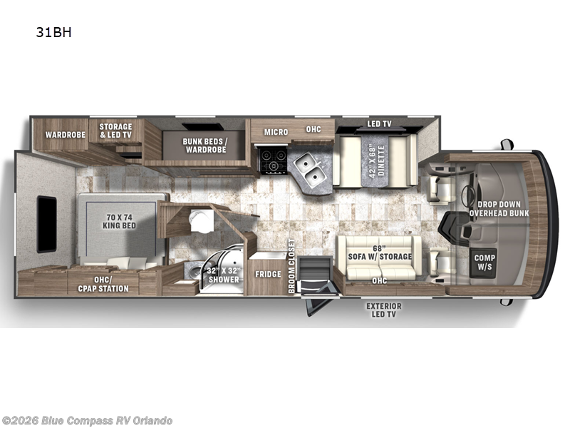 2024 Coachmen Pursuit 31BH - Used Class A For Sale by Blue Compass RV Orlando in Casselberry, Florida features Slideout