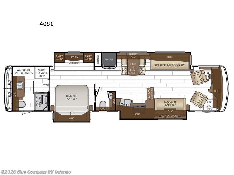 2025 Newmar Dutch Star 4081 - Used Class A For Sale by Blue Compass RV Orlando in Casselberry, Florida features Slideout