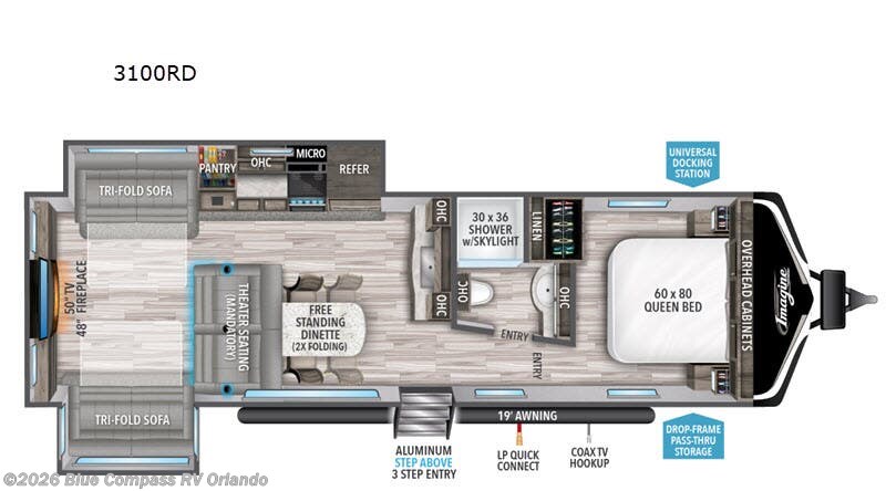 2020 Grand Design Imagine 3100RD - Used Travel Trailer For Sale by Blue Compass RV Orlando in Casselberry, Florida features Slideout