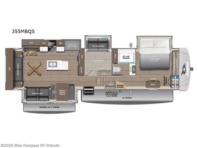2027 Jayco Eagle 355MBQS - New Fifth Wheel For Sale by Blue Compass RV Orlando in Casselberry, Florida features Slideout