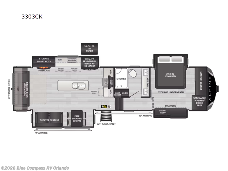 2024 Keystone Alpine 3303CK - Used Fifth Wheel For Sale by Blue Compass RV Orlando in Casselberry, Florida features Slideout