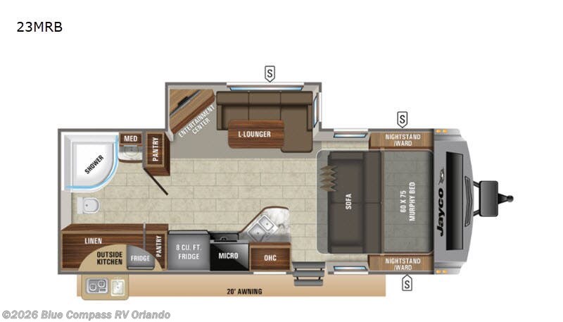 2020 Jayco White Hawk 23MRB - Used Travel Trailer For Sale by Blue Compass RV Orlando in Casselberry, Florida features Slideout