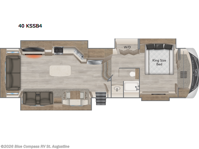 2022 DRV Mobile Suites 40 KSSB4 - Used Fifth Wheel For Sale by Blue Compass RV St. Augustine in St. Augustine, Florida features Slideout