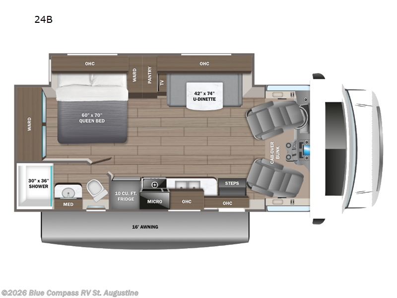 2026 Jayco Redhawk 24B - New Class C For Sale by Blue Compass RV St. Augustine in St. Augustine, Florida features Slideout