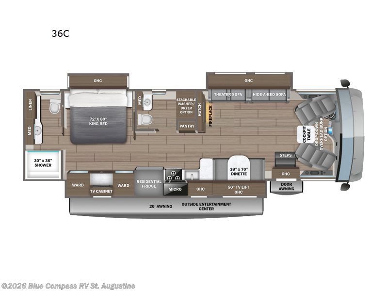 2026 Jayco Precept 36C - New Class A For Sale by Blue Compass RV St. Augustine in St. Augustine, Florida features Slideout