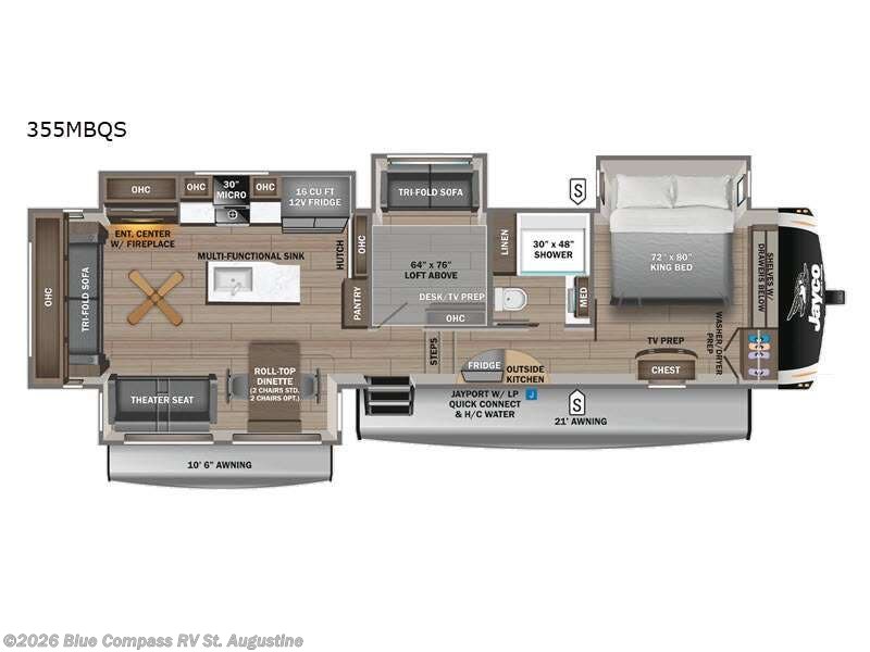 2026 Jayco Eagle 355MBQS - New Fifth Wheel For Sale by Blue Compass RV St. Augustine in St. Augustine, Florida features Slideout