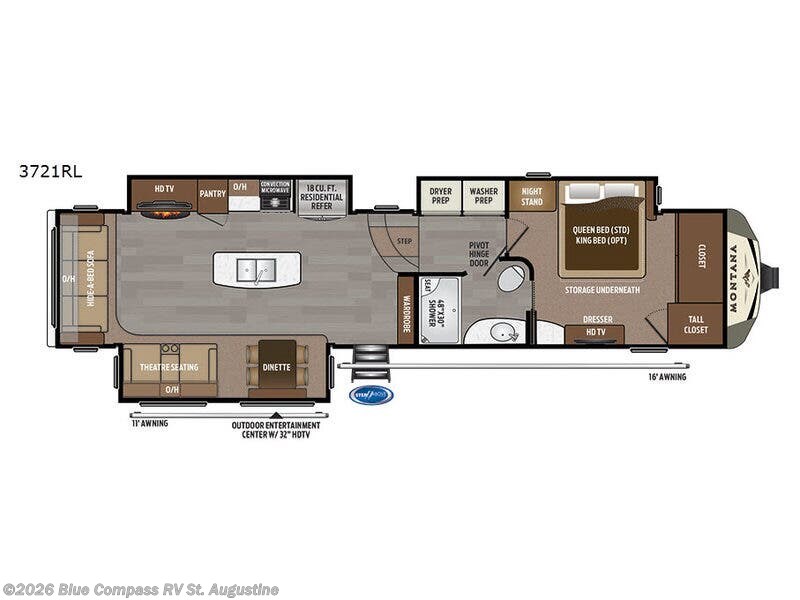 2017 Keystone Montana 3721RL - Used Fifth Wheel For Sale by Blue Compass RV St. Augustine in St. Augustine, Florida features Slideout