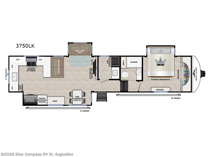 2026 East to West Blackthorn 3750LK - New Fifth Wheel For Sale by Blue Compass RV St. Augustine in St. Augustine, Florida features Slideout