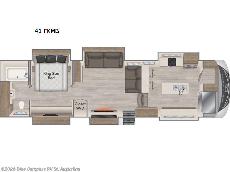 2022 DRV Mobile Suites 41 FKMB - Used Fifth Wheel For Sale by Blue Compass RV St. Augustine in St. Augustine, Florida features Slideout