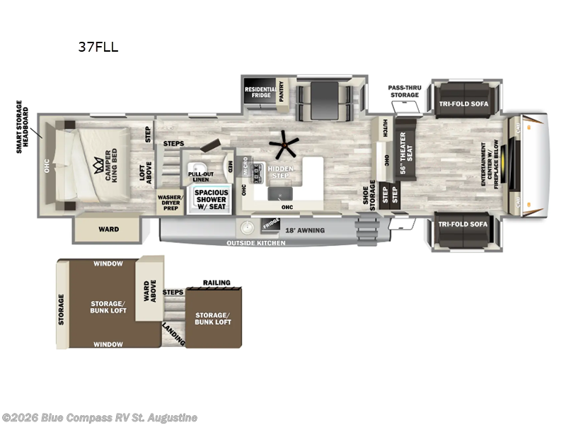 2025 Forest River Sabre 37FLL - Used Fifth Wheel For Sale by Blue Compass RV St. Augustine in St. Augustine, Florida features Slideout