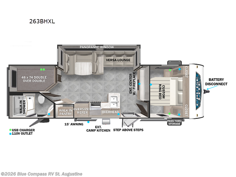 2023 Forest River Salem Cruise Lite 263BHXL - Used Travel Trailer For Sale by Blue Compass RV St. Augustine in St. Augustine, Florida features Slideout