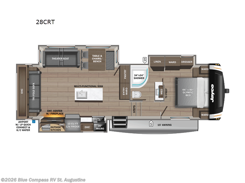 2026 Jayco Eagle HT 28CRT - Used Fifth Wheel For Sale by Blue Compass RV St. Augustine in St. Augustine, Florida features Slideout