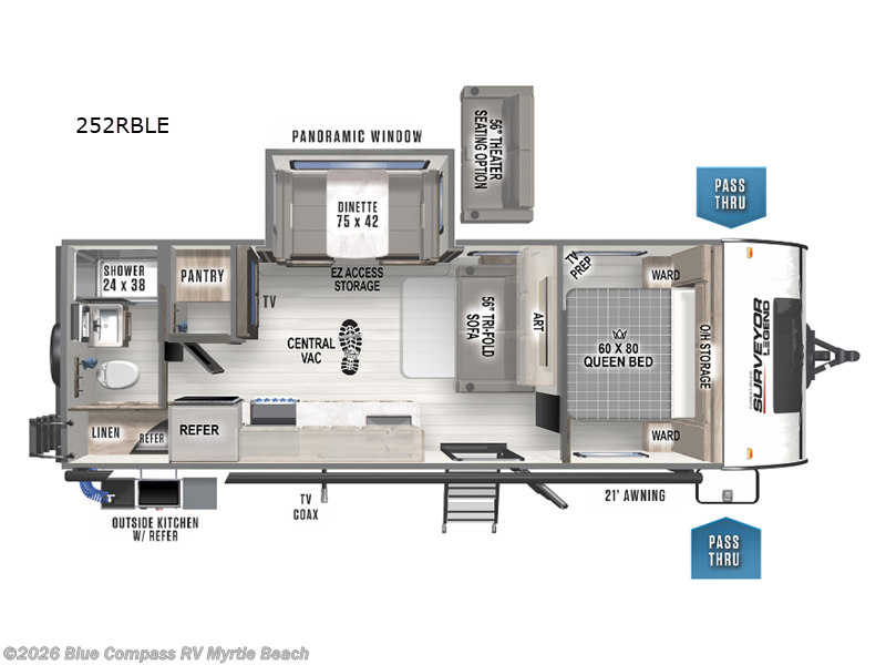 2023 Forest River Surveyor Legend 252RBLE - Used Travel Trailer For Sale by Blue Compass RV Myrtle Beach in Myrtle Beach, South Carolina features Slideout