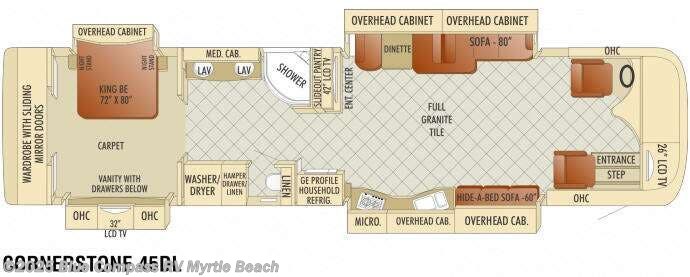 2012 Entegra Coach Cornerstone 45DLQ - Used Class A For Sale by Blue Compass RV Myrtle Beach in Myrtle Beach, South Carolina features Slideout