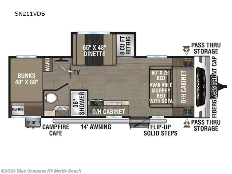 2024 Venture RV Sonic SN211VDB - Used Travel Trailer For Sale by Blue Compass RV Myrtle Beach in Myrtle Beach, South Carolina features Slideout