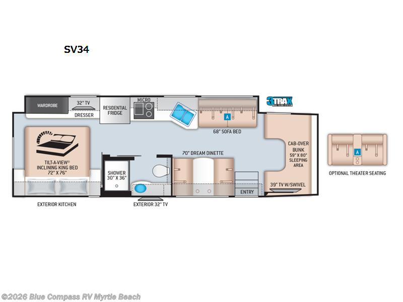 2022 Thor Motor Coach Omni SV34 - Used Super C For Sale by Blue Compass RV Myrtle Beach in Myrtle Beach, South Carolina features Slideout