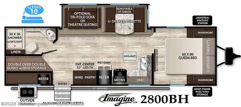 2016 Grand Design Imagine 2800BH - Used Travel Trailer For Sale by Blue Compass RV Myrtle Beach in Myrtle Beach, South Carolina features Slideout