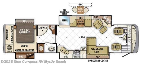 2013 Forest River Berkshire 390BH - Used Class A For Sale by Blue Compass RV Myrtle Beach in Myrtle Beach, South Carolina features Slideout