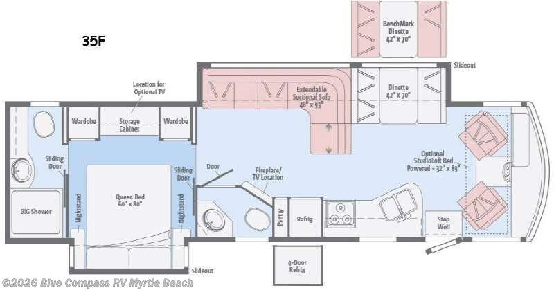 2016 Itasca Sunstar 35F - Used Class A For Sale by Blue Compass RV Myrtle Beach in Myrtle Beach, South Carolina features Slideout