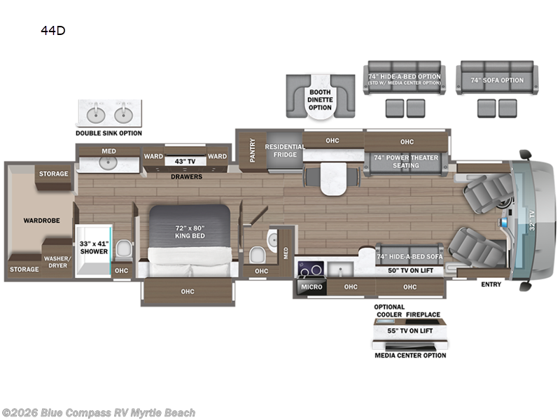 2026 Entegra Coach Aspire 44D - New Class A For Sale by Blue Compass RV Myrtle Beach in Myrtle Beach, South Carolina features Slideout