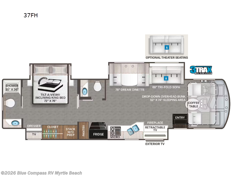 2023 Thor Motor Coach Challenger 37FH - Used Class A For Sale by Blue Compass RV Myrtle Beach in Myrtle Beach, South Carolina features Slideout