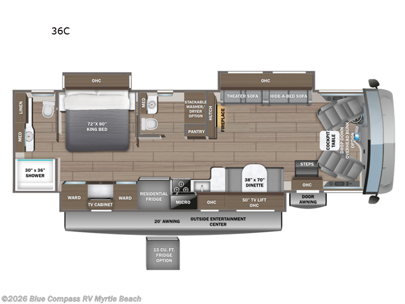 2026 Entegra Coach Vision XL 36C - New Class A For Sale by Blue Compass RV Myrtle Beach in Myrtle Beach, South Carolina features Slideout