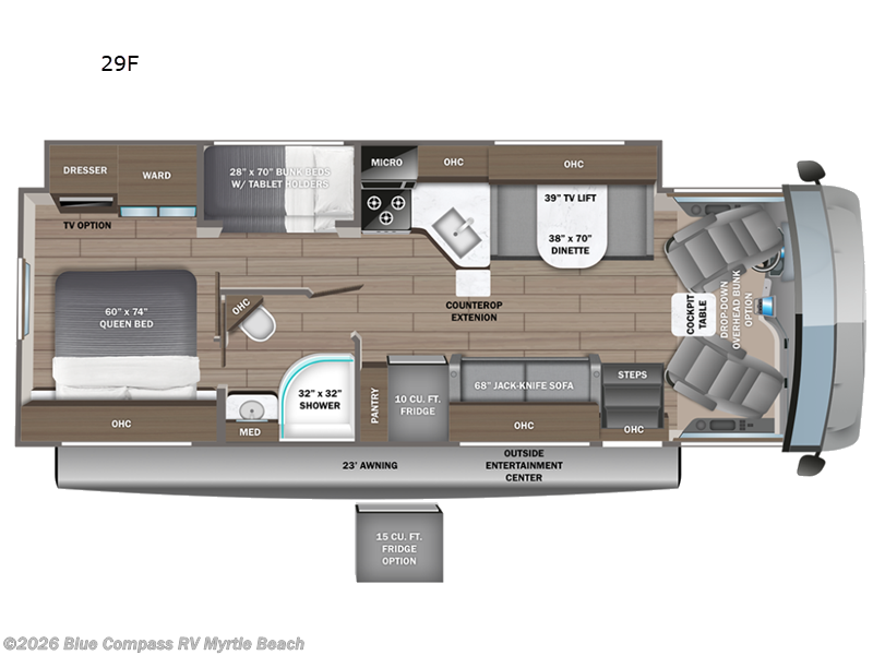2026 Entegra Coach Vision 29F - New Class A For Sale by Blue Compass RV Myrtle Beach in Myrtle Beach, South Carolina features Slideout