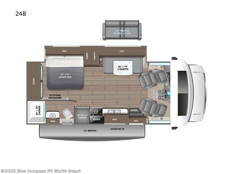 2026 Entegra Coach Odyssey 24B - New Class C For Sale by Blue Compass RV Myrtle Beach in Myrtle Beach, South Carolina features Slideout