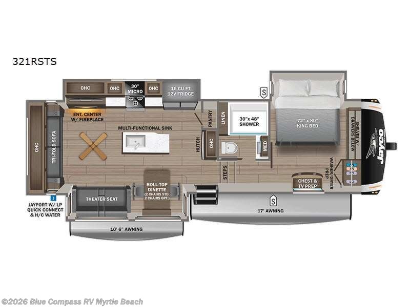 2026 Jayco Eagle 321RSTS - New Fifth Wheel For Sale by Blue Compass RV Myrtle Beach in Myrtle Beach, South Carolina features Slideout