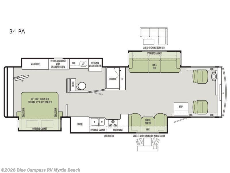 2018 Tiffin Allegro 34 PA - Used Class A For Sale by Blue Compass RV Myrtle Beach in Myrtle Beach, South Carolina features Slideout