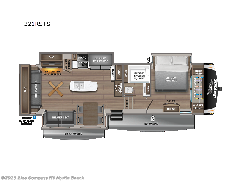 2024 Jayco Eagle 321RSTS - Used Fifth Wheel For Sale by Blue Compass RV Myrtle Beach in Myrtle Beach, South Carolina features Slideout