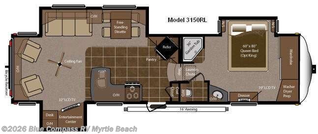 2012 Keystone Montana 3150 RL - Used Fifth Wheel For Sale by Blue Compass RV Myrtle Beach in Myrtle Beach, South Carolina features Slideout