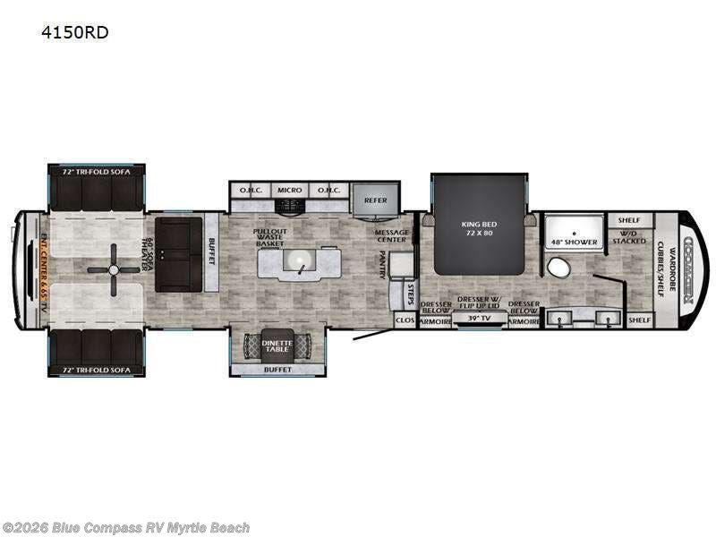 2023 Redwood RV Redwood 4150RD - Used Fifth Wheel For Sale by Blue Compass RV Myrtle Beach in Myrtle Beach, South Carolina features Slideout