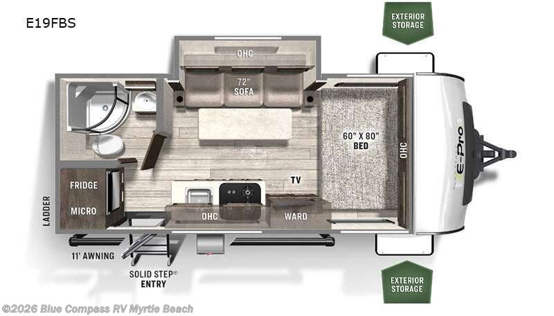 2021 Forest River Flagstaff E-Pro E19FBS - Used Travel Trailer For Sale by Blue Compass RV Myrtle Beach in Myrtle Beach, South Carolina features Slideout