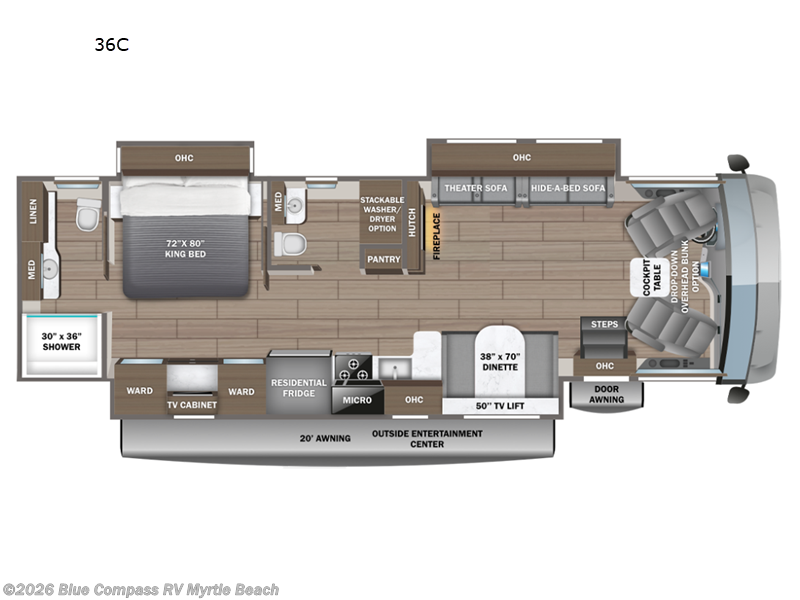 2027 Entegra Coach Vision XL 36C - New Class A For Sale by Blue Compass RV Myrtle Beach in Myrtle Beach, South Carolina features Slideout