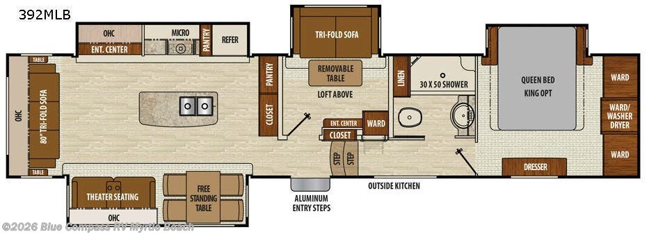 2017 Coachmen Chaparral 392MBL - Used Fifth Wheel For Sale by Blue Compass RV Myrtle Beach in Myrtle Beach, South Carolina features Slideout