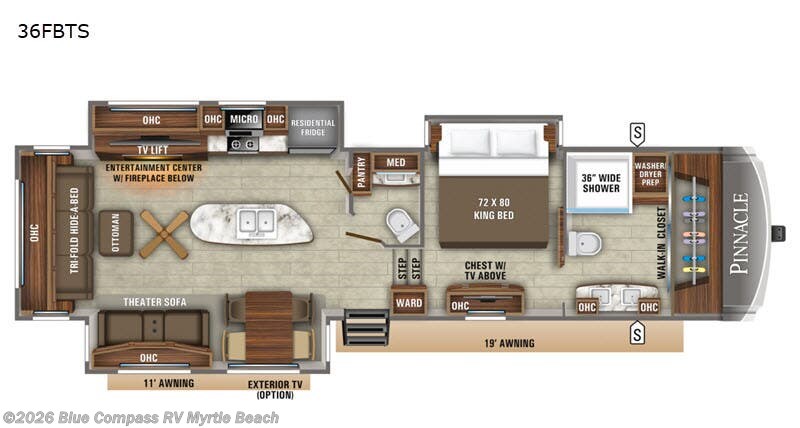 2020 Jayco Pinnacle 36FBTS - Used Fifth Wheel For Sale by Blue Compass RV Myrtle Beach in Myrtle Beach, South Carolina features Slideout