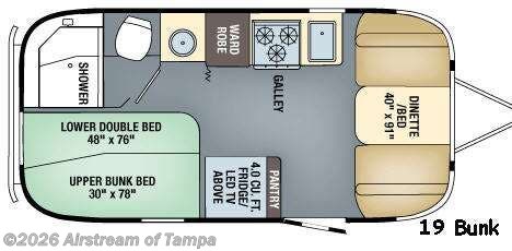 2016 Airstream Flying Cloud 19 Bunk - Used Travel Trailer For Sale by Airstream of Tampa in Dover, Florida