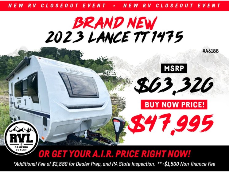 New 2023 Lance TT 1475 available in Adamsburg, Pennsylvania
