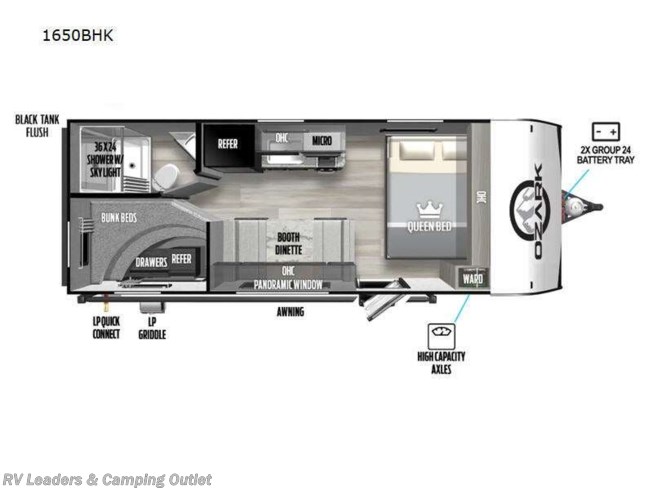 2024 Forest River Ozark 1650BHK - New Travel Trailer For Sale by RV Leaders & Camping Outlet in Adamsburg, Pennsylvania