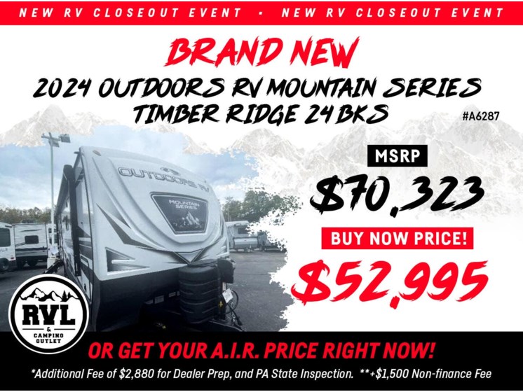 New 2024 Outdoors RV Mountain Series Timber Ridge 24BKS available in Adamsburg, Pennsylvania