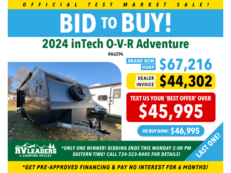 New 2024 inTech O-V-R Adventure available in Adamsburg, Pennsylvania