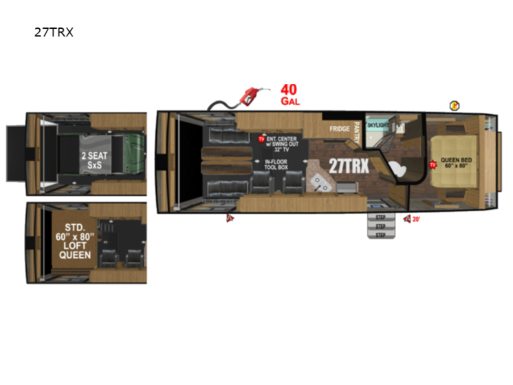 Floorplan of 2025 Outdoors RV Trail Series 27TRX