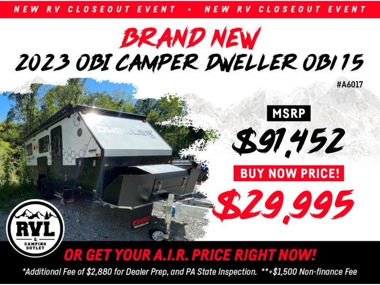 New 2023 OBI Camper Dweller OBi  15 available in Adamsburg, Pennsylvania