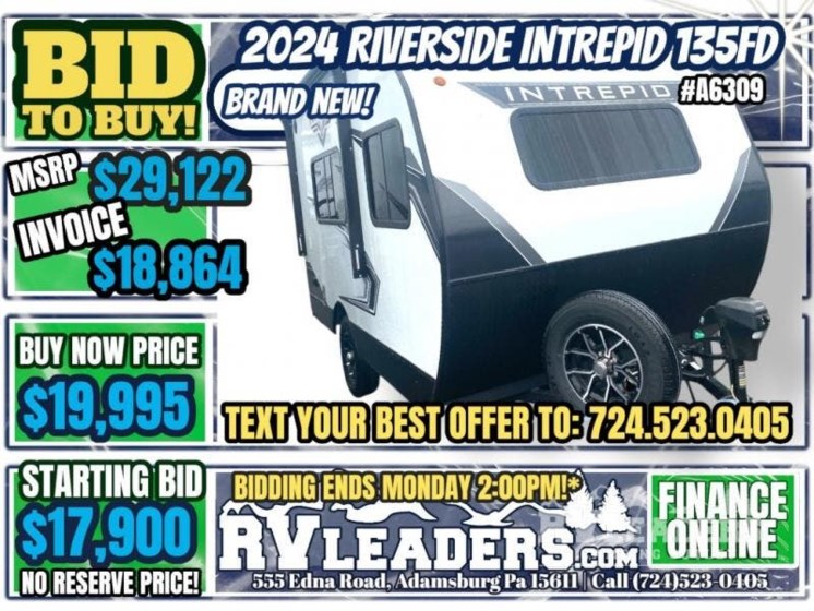 New 2024 Riverside RV Intrepid 135i available in Adamsburg, Pennsylvania