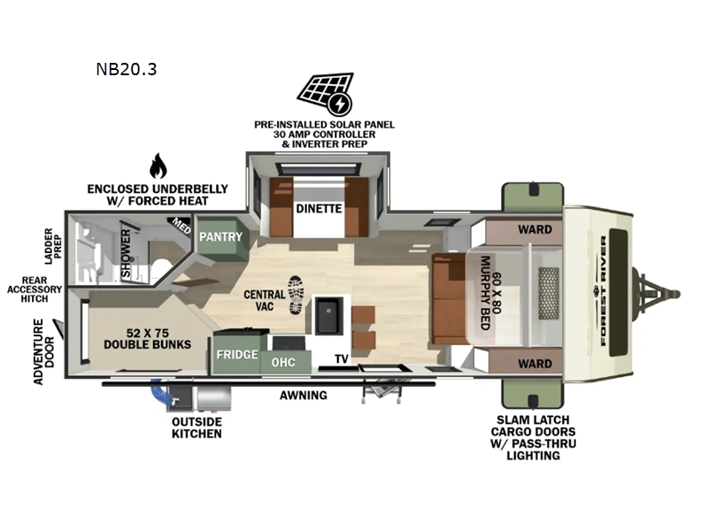 2026 Forest River No Boundaries NB20.3 - New Travel Trailer For Sale by RV Leaders & Camping Outlet in Adamsburg, Pennsylvania features Slideout